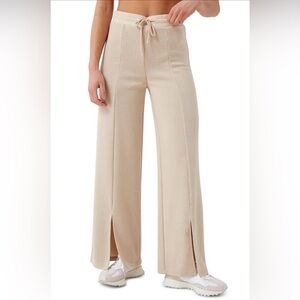 4TH & RECKLESS Andie Slit Hem Drawstring Pants in Beige - Size S